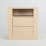 Bedside Tables 2 Drawer 1 Shelf ZURI - OAK