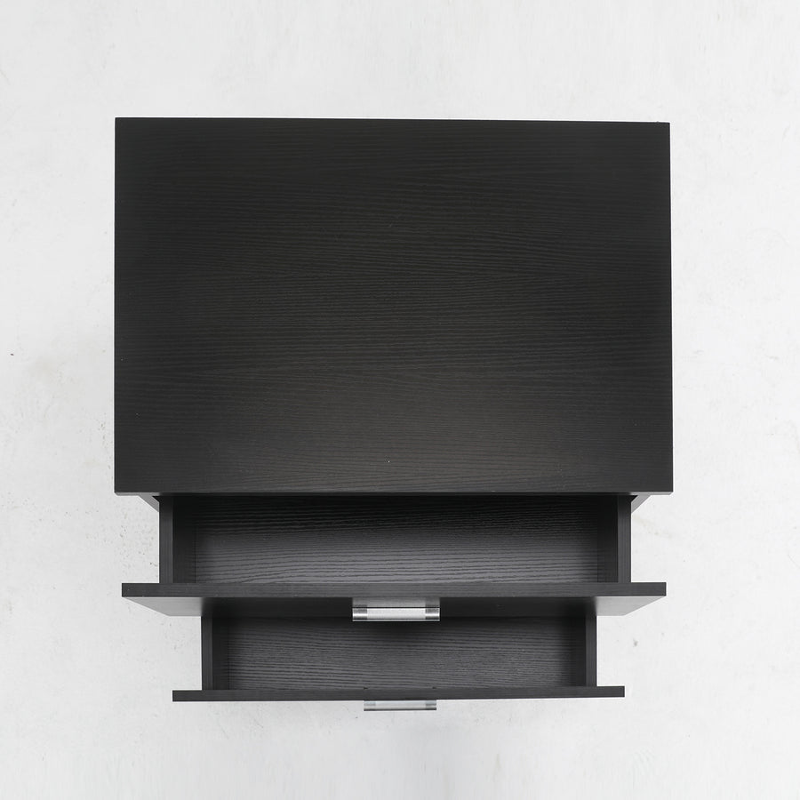 2X Bedside Tables 2 Drawer With Legs ETTA - BLACK