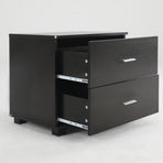 2X Bedside Tables 2 Drawer With Legs ETTA - BLACK