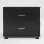 2X Bedside Tables 2 Drawer With Legs ETTA - BLACK