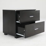 2X Bedside Tables 2 Drawer With Legs ETTA - BLACK