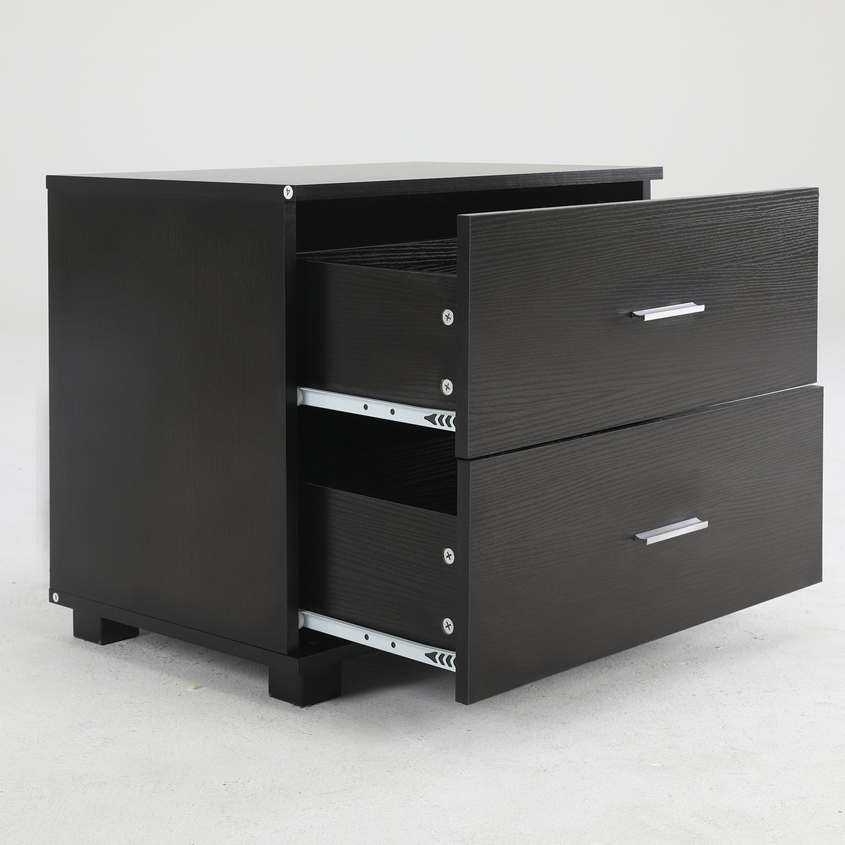 Bedside Tables 2 Drawer With Legs ETTA - BLACK