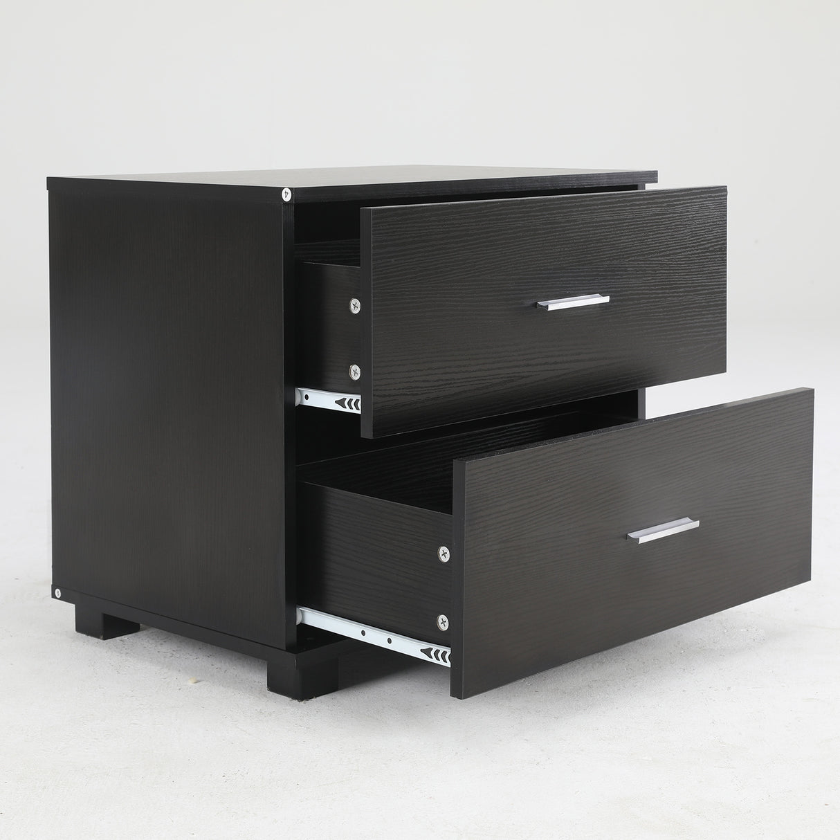 Bedside Tables 2 Drawer With Legs ETTA - BLACK