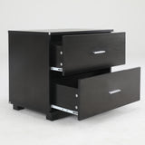 Bedside Tables 2 Drawer With Legs ETTA - BLACK