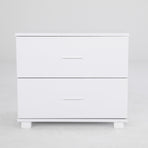 2X Bedside Tables 2 Drawer With Legs ETTA - WHITE
