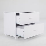 Bedside Tables 2 Drawer With Legs ETTA - WHITE