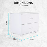 Bedside Tables 2 Drawer With Legs ETTA - WHITE - Extra Image