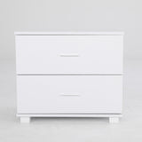 Bedside Tables 2 Drawer With Legs ETTA - WHITE - Front View