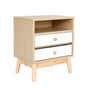 Bedside Tables 2 Drawer Wood Leg ANYA - OAK