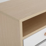 2X Bedside Tables 2 Drawer Wood Leg ANYA - OAK