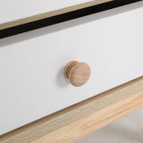 2X Bedside Tables 2 Drawer Wood Leg ANYA - OAK