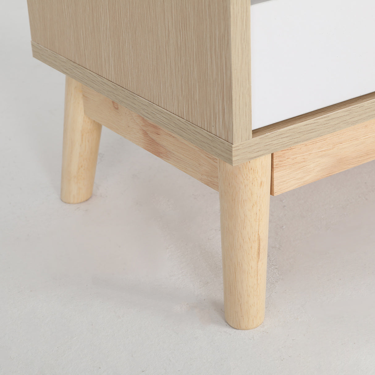 2X Bedside Tables 2 Drawer Wood Leg ANYA - OAK
