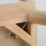 Bedside Tables 2 Drawer Wood Leg ANYA - OAK