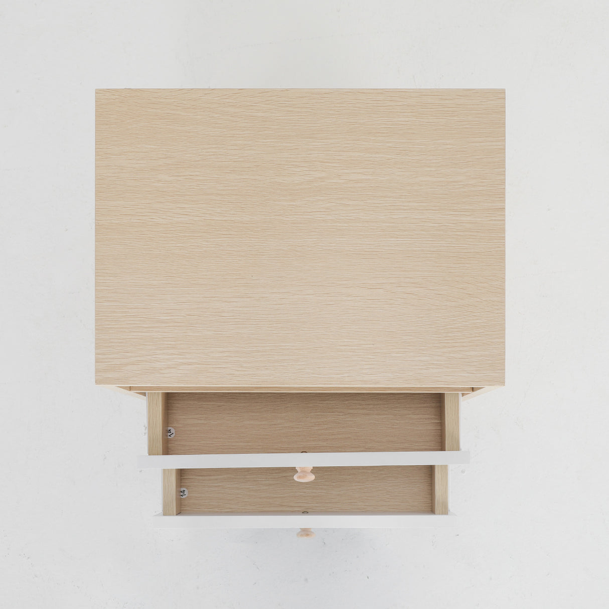 Bedside Tables 2 Drawer Wood Leg ANYA - OAK