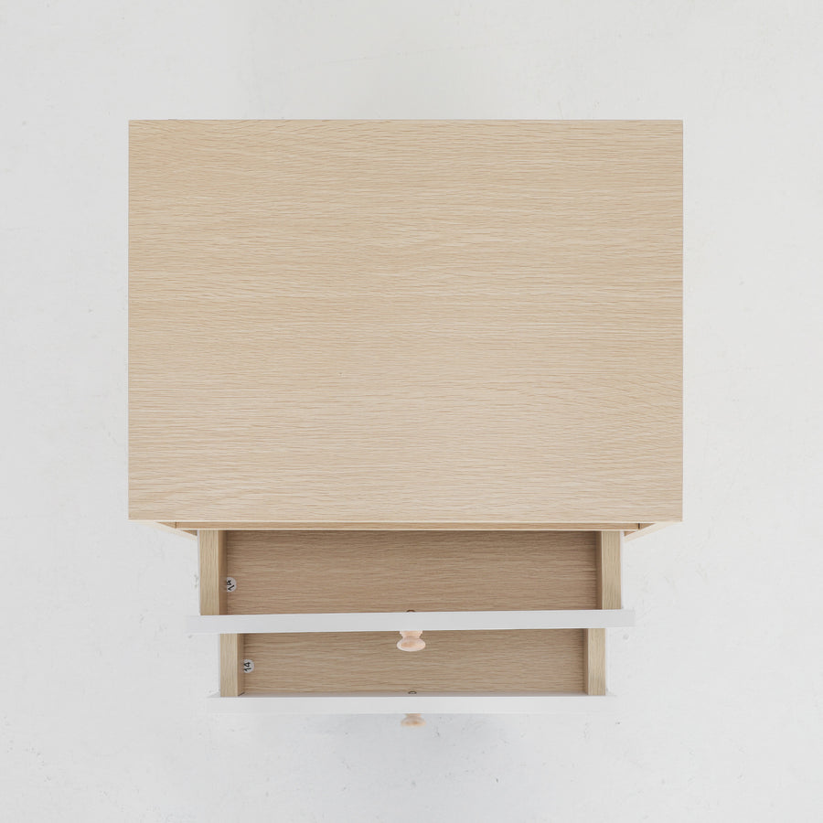 Bedside Tables 2 Drawer Wood Leg ANYA - OAK