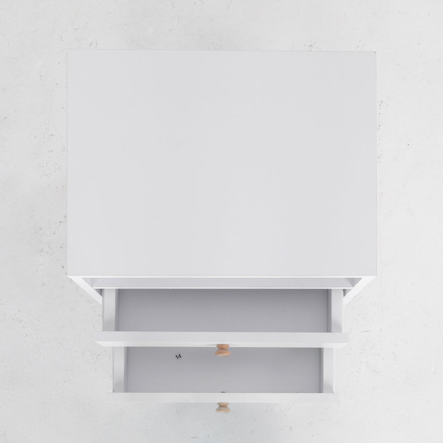 2X Bedside Tables 2 Drawer Wood Leg ANYA - WHITE