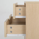 2X Bedside Table 3 Drawer Wood Leg LACY - OAK - Extra Image