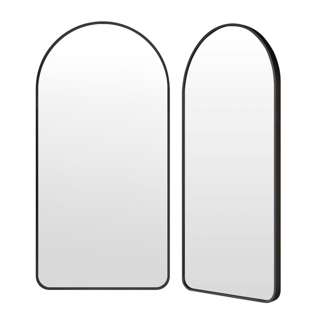 2 Set 50x100cm Wall Mirror Arc Arch Bathroom - BLACK