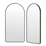 2 Set 50x100cm Wall Mirror Arc Arch Bathroom - BLACK