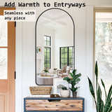 2 Set 50x100cm Wall Mirror Arc Arch Bathroom - BLACK - Side View