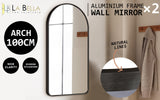 2 Set 50x100cm Wall Mirror Arc Arch Bathroom - BLACK