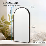 2 Set 50x100cm Wall Mirror Arc Arch Bathroom - BLACK