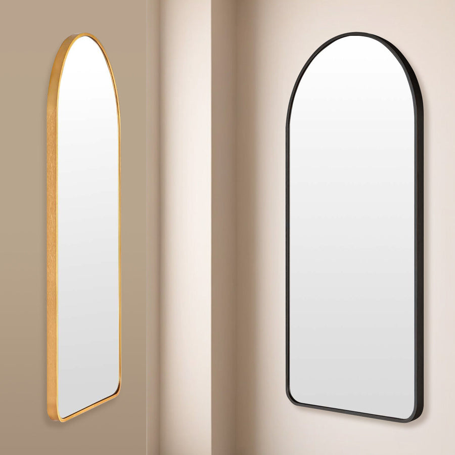 2 Set 50x100cm Wall Mirror Arc Arch Bathroom - BLACK