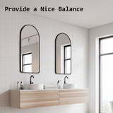 2 Set 50x100cm Wall Mirror Arc Arch Bathroom - BLACK