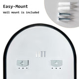 2 Set 50x100cm Wall Mirror Arc Arch Bathroom - BLACK