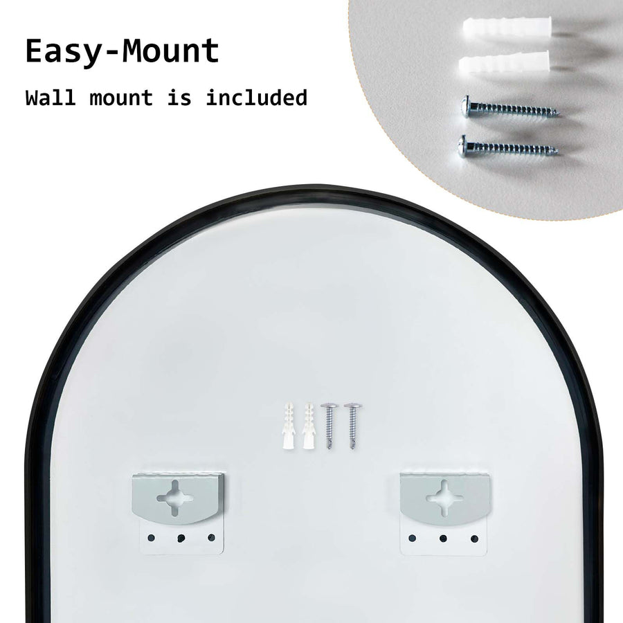 2 Set 50x100cm Wall Mirror Arc Arch Bathroom - BLACK