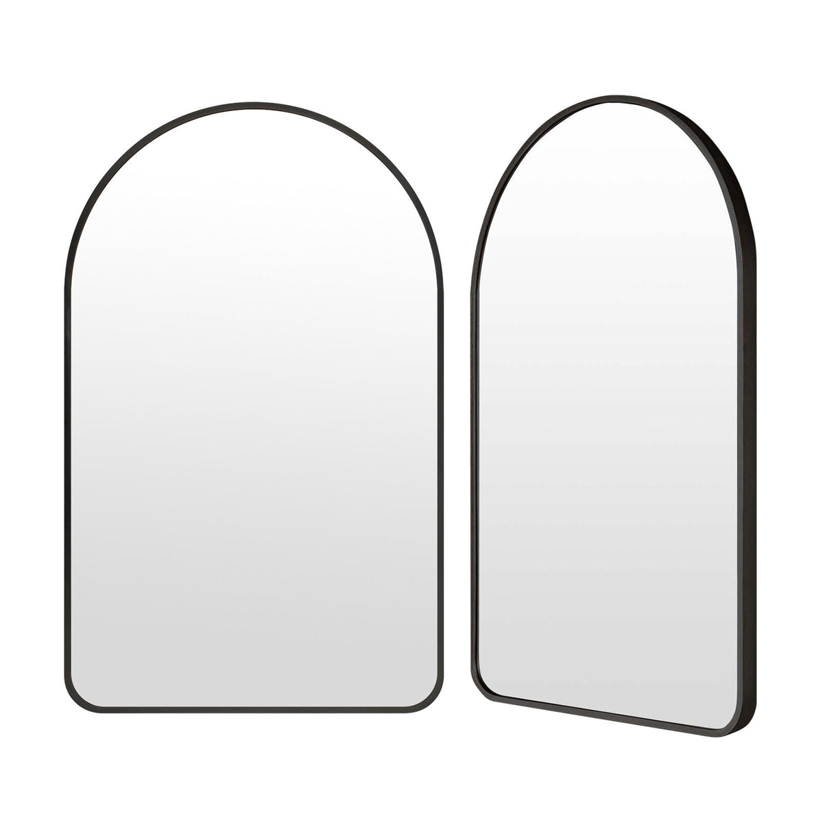 2 Set 50x80cm Wall Mirror Arc Arch Bathroom - BLACK