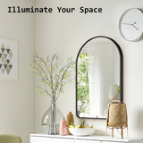 2 Set 50x80cm Wall Mirror Arc Arch Bathroom - BLACK - Top-Down View