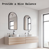 2 Set 50x80cm Wall Mirror Arc Arch Bathroom - BLACK