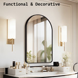 2 Set 50x80cm Wall Mirror Arc Arch Bathroom - BLACK - Extra Image