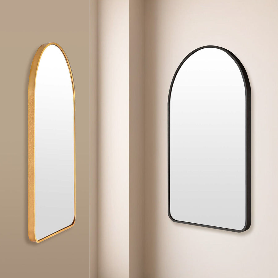 50x80cm Wall Mirror Arc Arch Bathroom - BLACK