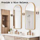 2 Set 50x100cm Wall Mirror Arc Arch Bathroom - GOLD - 45-Degree Angle