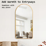 2 Set 50x100cm Wall Mirror Arc Arch Bathroom - GOLD