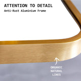 50x80cm Wall Mirror Arc Arch Bathroom - GOLD - Rear View