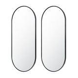 2 Set 45x100cm Wall Mirror Oval Bathroom - BLACK