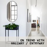 45x100cm Wall Mirror Oval Bathroom - BLACK - Extra Image
