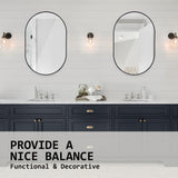 50x75cm Wall Mirror Oval Bathroom - BLACK - Extra Image