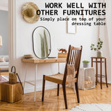50x75cm Wall Mirror Oval Bathroom - BLACK - 45-Degree Angle