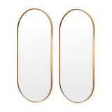 2 Set 45x100cm Wall Mirror Oval Bathroom - GOLD