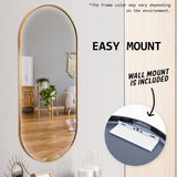 2 Set 45x100cm Wall Mirror Oval Bathroom - GOLD - Extra Image