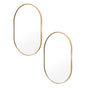 2 Set 50x75cm Wall Mirror Oval Bathroom - GOLD