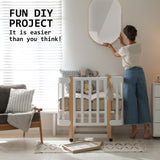 2 Set 50x75cm Wall Mirror Oval Bathroom - GOLD - Extra Image