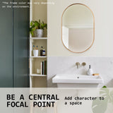 2 Set 50x75cm Wall Mirror Oval Bathroom - GOLD