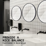 60cm Wall Mirror Round Bathroom - BLACK - Extra Image