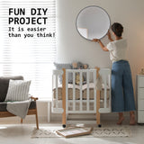60cm Wall Mirror Round Bathroom - BLACK - Extra Image