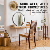 2 Set 70cm Wall Mirror Round Bathroom - BLACK - 45-Degree Angle